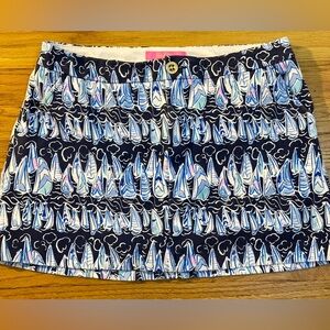 Lilly Pulitzer 6 S/M Colette Knit Skort in the 'Sails and Stripes' Low Tide Navy